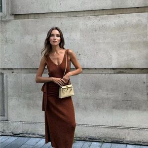 Brand new Massimo Dutti long knit crossover dress